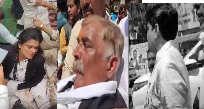 Read more about the article भोपाल में विधानसभा घेराव के दौरान कांग्रेस का मंच टूटा: नेताओं में अफरा-तफरी, कई नेता घायल; मंच हादसे के बावजूद नहीं झुके कार्यकर्ता, विधानसभा कूच जारी