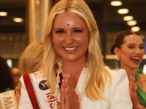 Read more about the article मिस इंग्लैंड मिला मैगी ने हैदराबाद में चल रहे मिस वर्ल्ड 2025 पेजेंट से उठाए गंभीर सवाल, आयोजन के माहौल को “अपमानजनक और असहज” बताया; पेजेंट बीच में ही छोड़कर भारत से वापसी की।