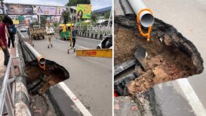 Read more about the article भोपाल के एमपी नगर में सड़क धंसी: 50 साल पुराना अंडरग्राउंड नाला बना हादसे की वजह; हादसे के बाद सामने आई चौंकाने वाली रिपोर्ट!