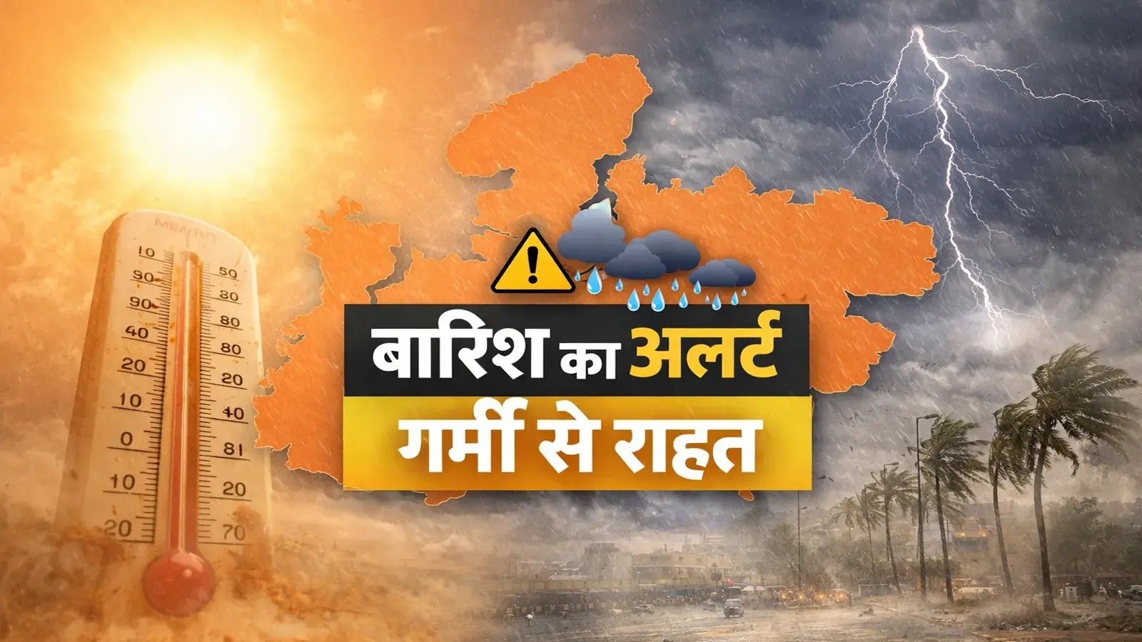 You are currently viewing एमपी में बदलेगा मौसम का मिजाज: गर्मी से राहत, 4 दिन आंधी-बारिश का असर; फिर बढ़ेगा पारा